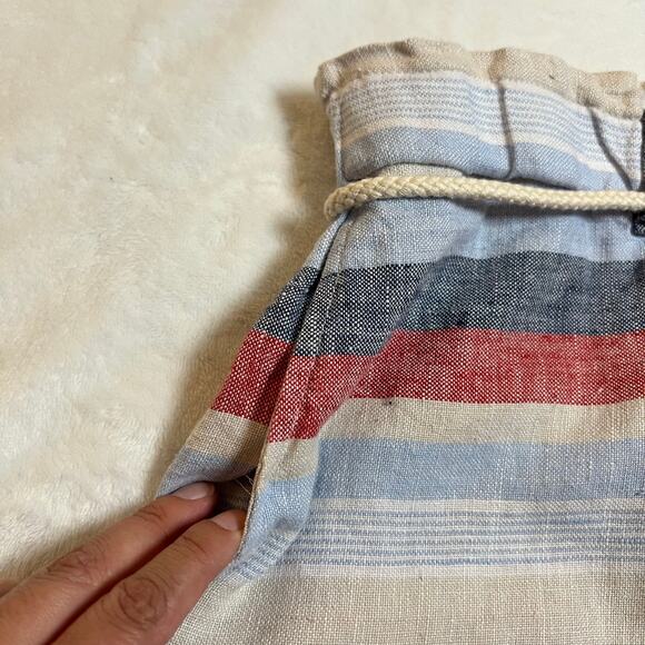 J. Jill Love Linen High Rise Stripe Shorts with Rope Belt Size Large Petite - Picture 5 of 9